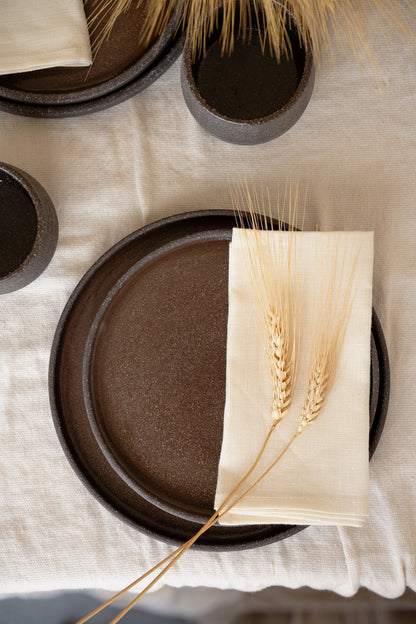 Handmade Stoneware Dinner Plate - Pumpernickel - mosswell.us