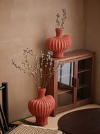 Handmade Wabi Sabi Ceramic Pottery Vase - Red / Black / White - mosswell.us