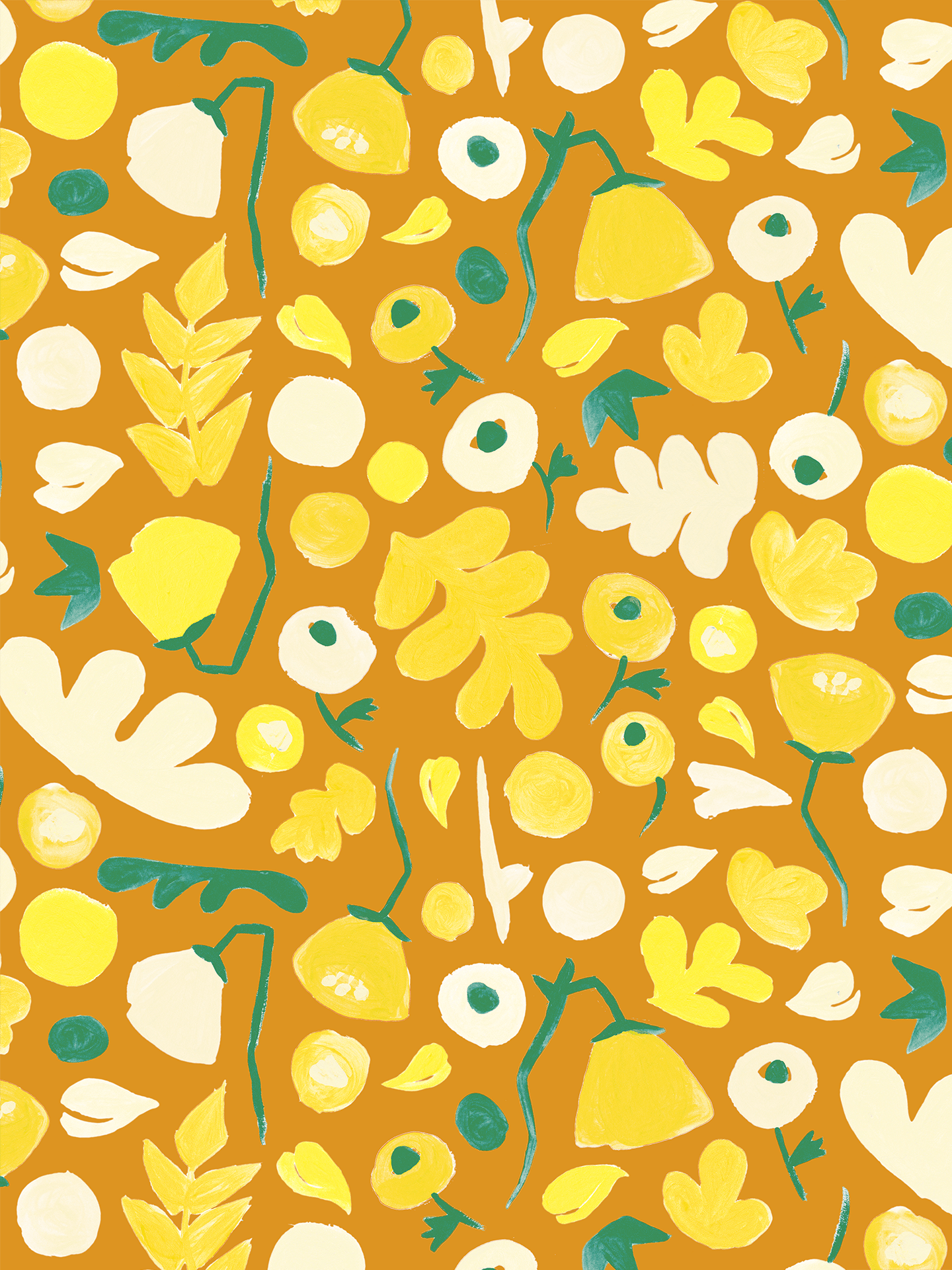 Henri Floral Wallpaper, merigold - mosswell.us