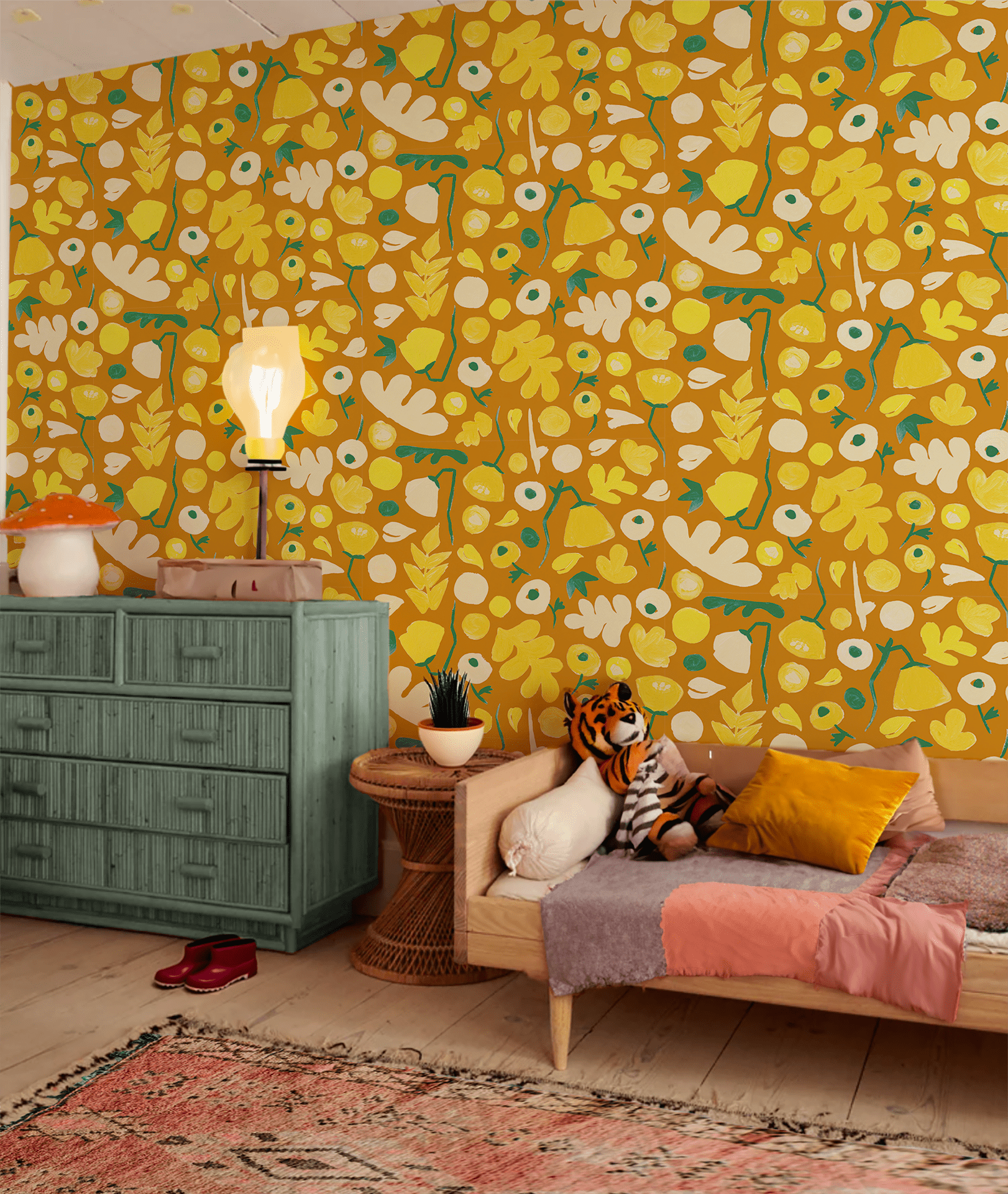 Henri Floral Wallpaper, merigold - mosswell.us