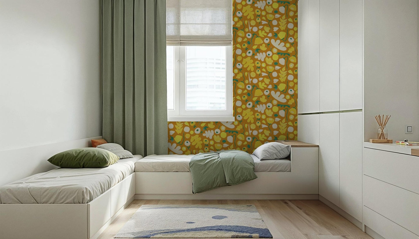 Henri Floral Wallpaper, merigold - mosswell.us