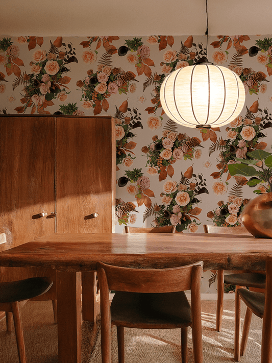 Honey & Poppies Wallpaper, off - white - mosswell.us