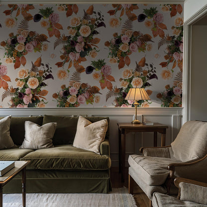 Honey & Poppies Wallpaper, off - white - mosswell.us
