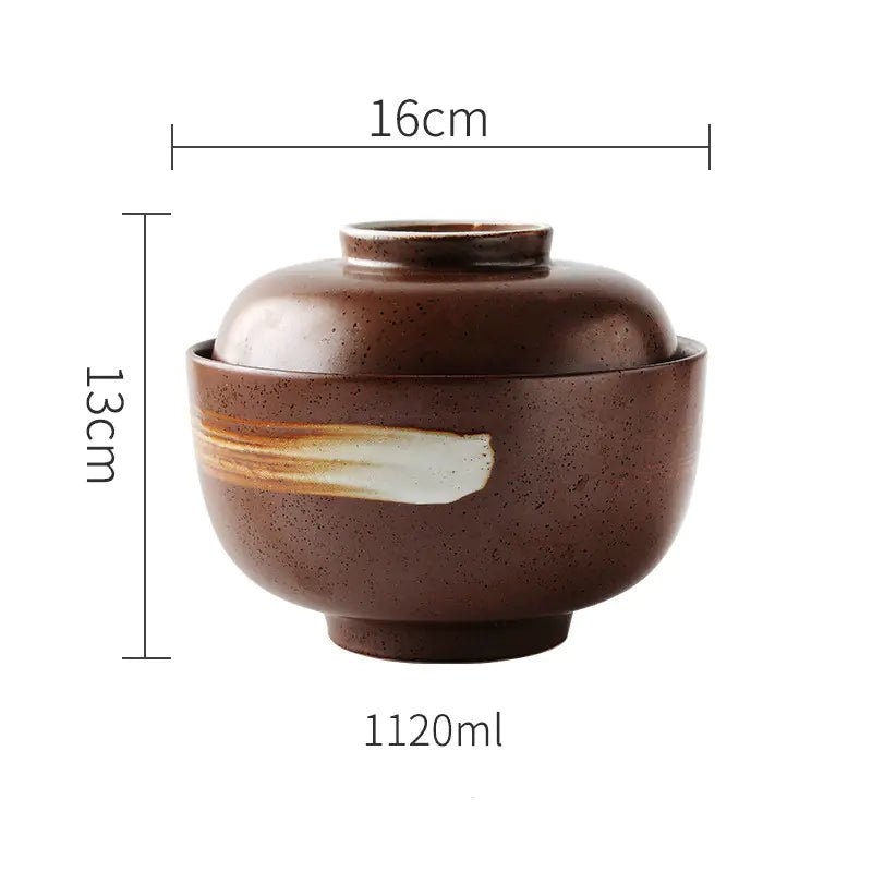 INS Net Red Underglaze Japanese Ceramic Rice Bowl - mosswell.us
