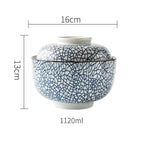 INS Net Red Underglaze Japanese Ceramic Rice Bowl - mosswell.us