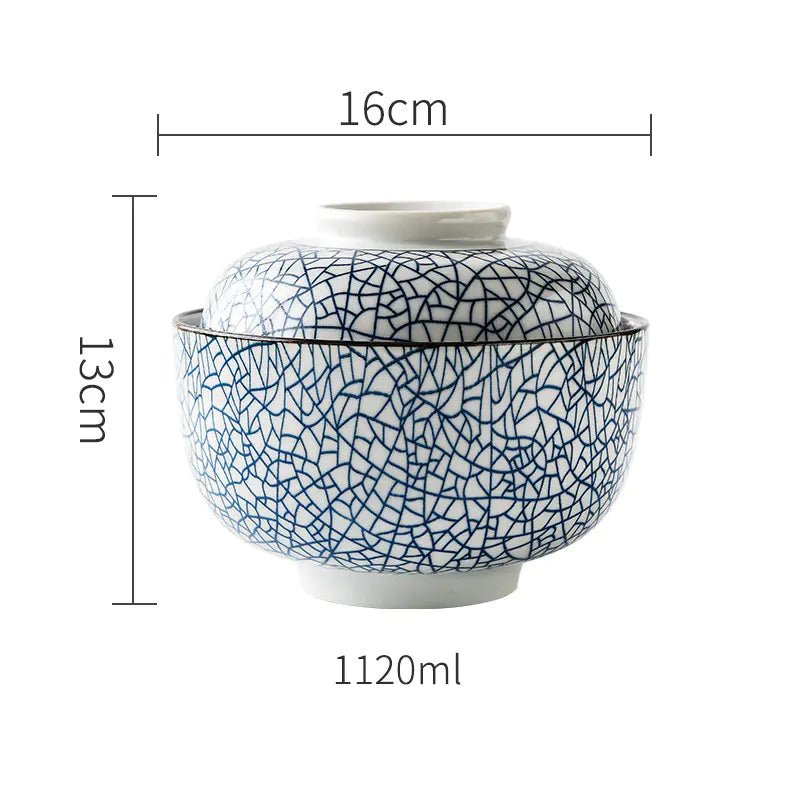 INS Net Red Underglaze Japanese Ceramic Rice Bowl - mosswell.us