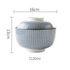 INS Net Red Underglaze Japanese Ceramic Rice Bowl - mosswell.us