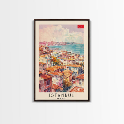 Istanbul Turkey Bosphorus Art Print, Beautiful Canvas Print for Home Decor, Travel Poster for Living Room Wall Art, Turkish Cultural Scene - mosswell.us