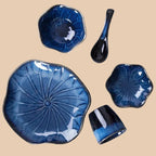 Japanese Ceramic Lotus Dinnerware Set for Restaurants - mosswell.us