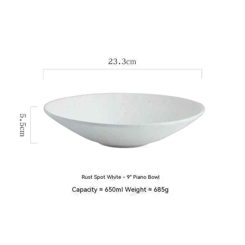 Japanese Ceramic Salad Bowl with Bamboo Hat Design - mosswell.us