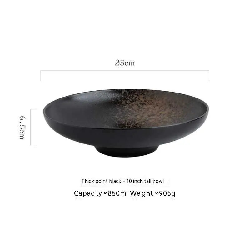 Japanese Ceramic Salad Bowl with Bamboo Hat Design - mosswell.us