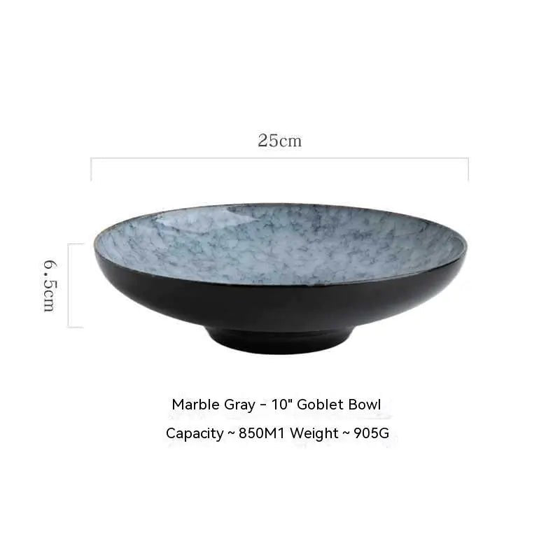 Japanese Ceramic Salad Bowl with Bamboo Hat Design - mosswell.us