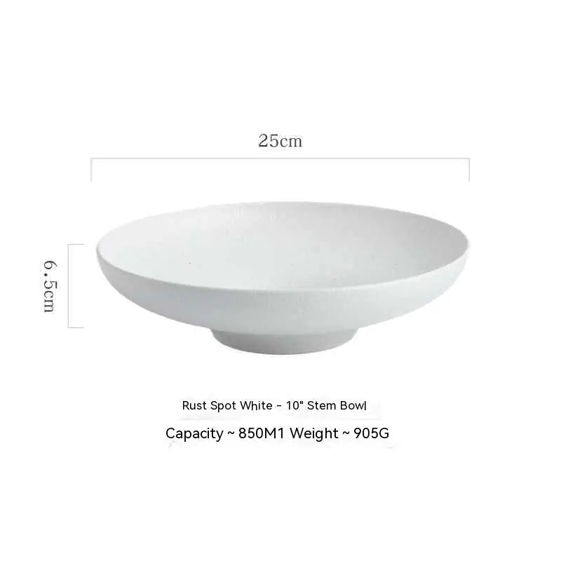 Japanese Ceramic Salad Bowl with Bamboo Hat Design - mosswell.us