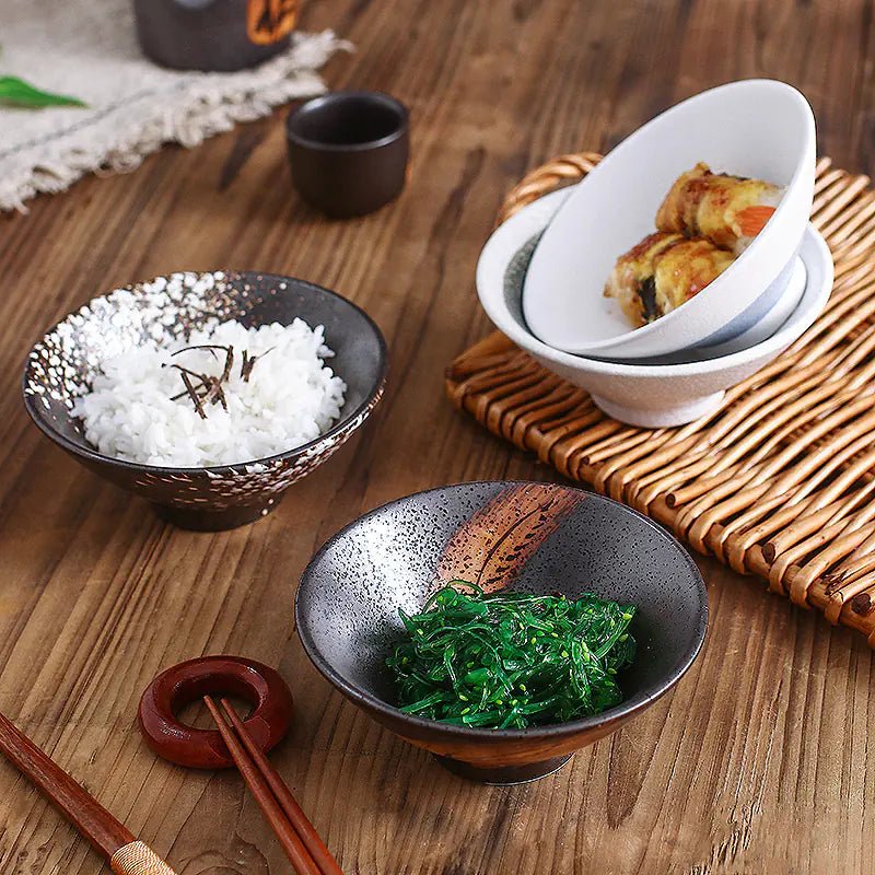 Japanese Ceramic Speaker Rice Bowl for Home Use - mosswell.us