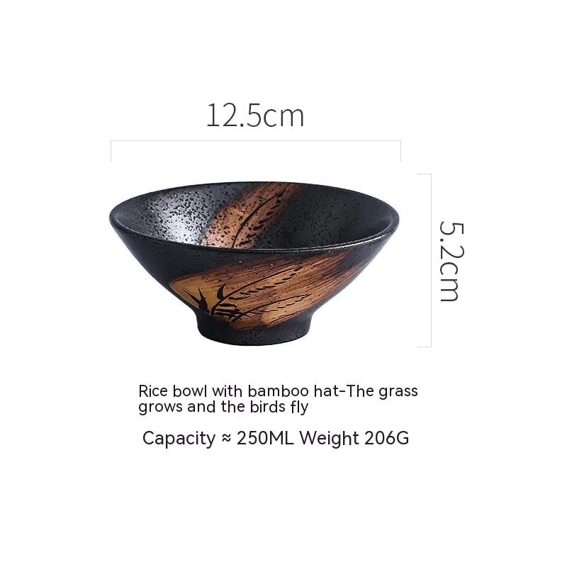 Japanese Ceramic Speaker Rice Bowl for Home Use - mosswell.us