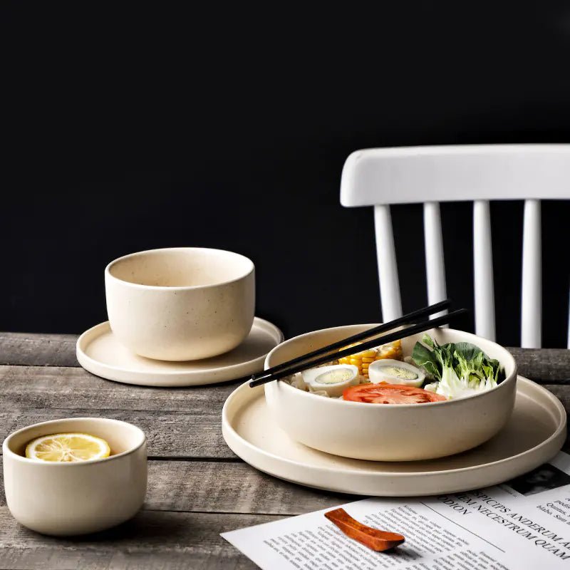 Japanese Stoneware Sesame Glaze Tableware Set - mosswell.us