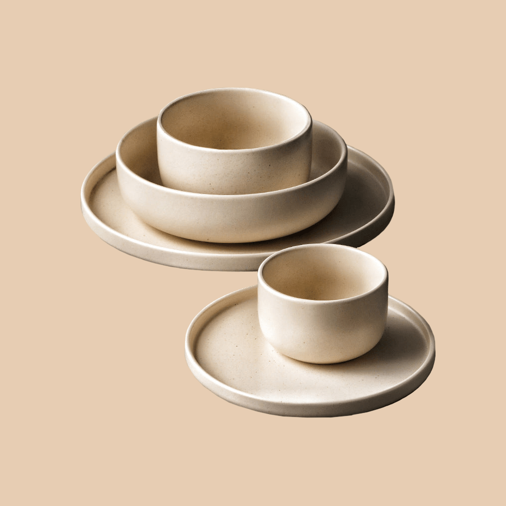 Japanese Stoneware Sesame Glaze Tableware Set