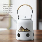 Japanese Style Ceramic Tea Set with Warm Stove Pot - mosswell.us