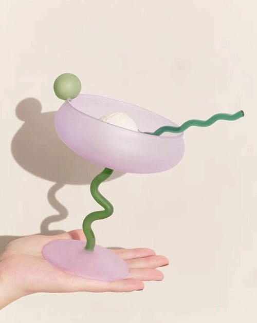 Jelly Bean Wine Glass - Whimsical Eclectic Dopamine Cocktail Coupe - mosswell.us