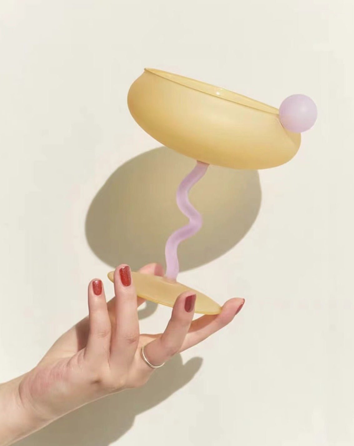 Jelly Bean Wine Glass - Whimsical Eclectic Dopamine Cocktail Coupe - mosswell.us