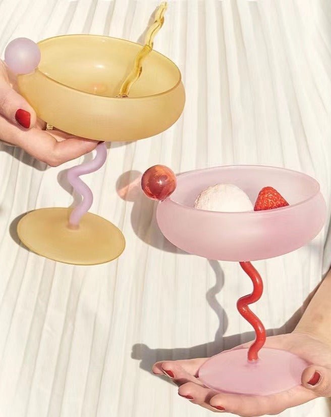 Jelly Bean Wine Glass - Whimsical Eclectic Dopamine Cocktail Coupe - mosswell.us