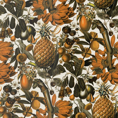 Juicy Fruit Wallpaper, white and mustard - mosswell.us
