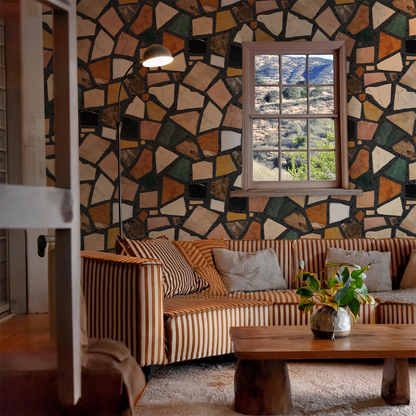 Dolce Terrazzo Wallpaper, black