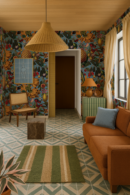 Juicy Fruit Wallpaper, blue
