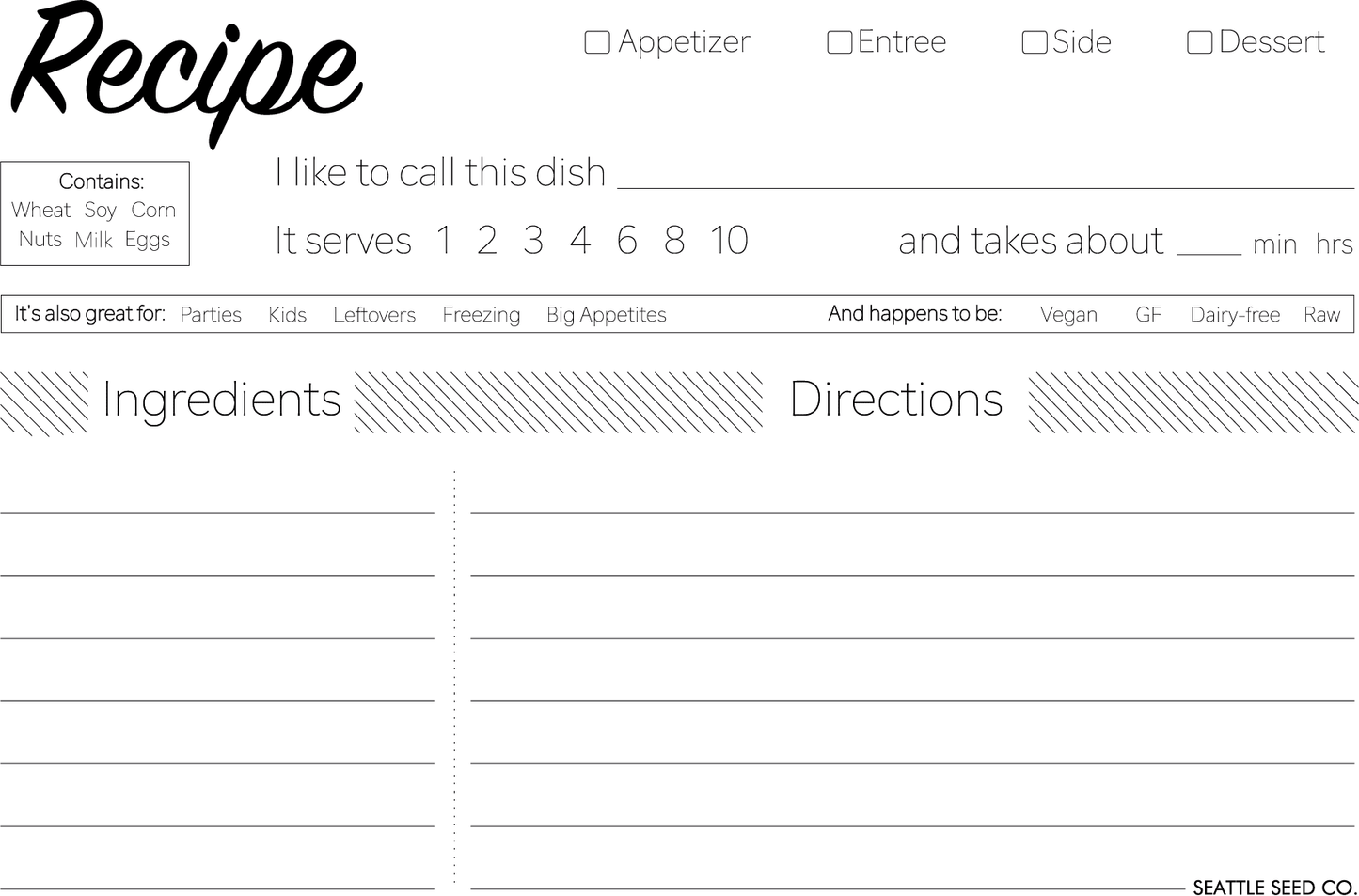 Modern Recipe Cards - mosswell.us