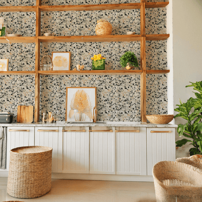 Mojave Terrazzo Wallpaper, green and orange - mosswell.us