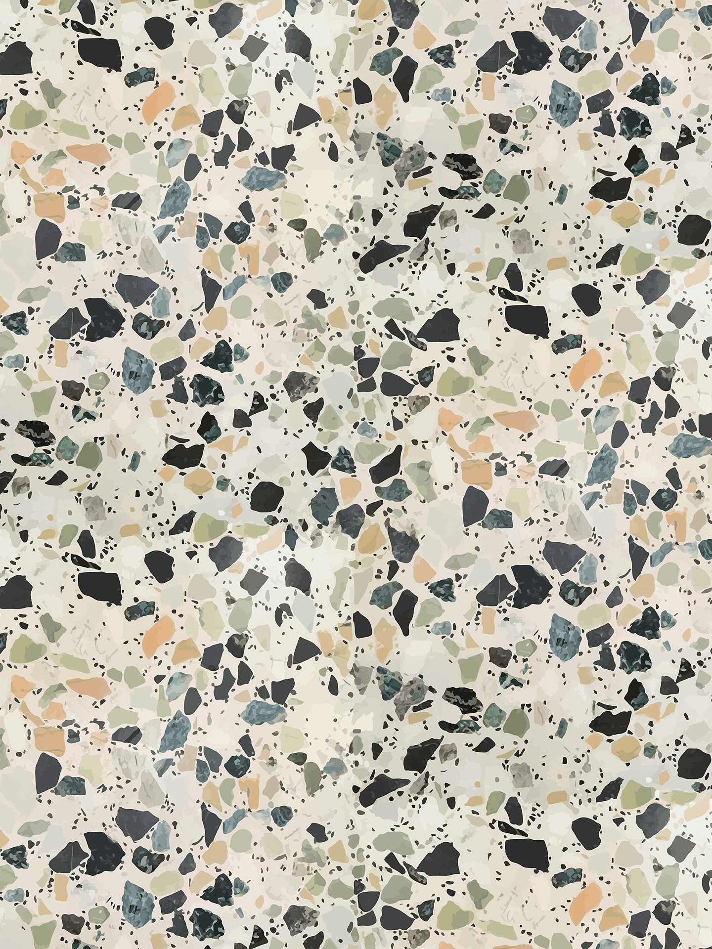 Mojave Terrazzo Wallpaper, green and orange - mosswell.us