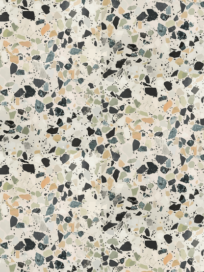 Mojave Terrazzo Wallpaper, green and orange - mosswell.us