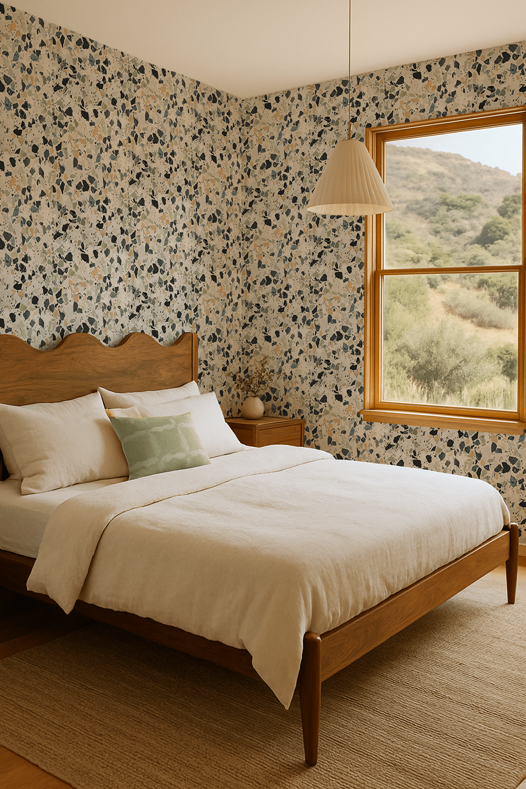 Mojave Terrazzo Wallpaper, green and orange - mosswell.us