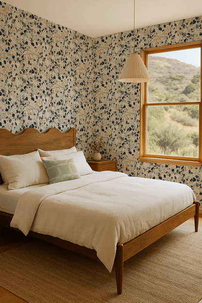 Mojave Terrazzo Wallpaper, green and orange - mosswell.us