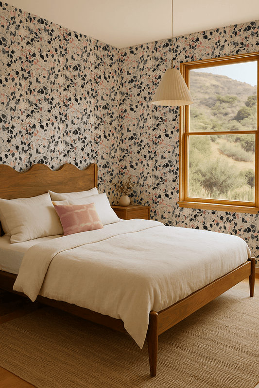 Mojave Terrazzo Wallpaper, mauve and gray - mosswell.us