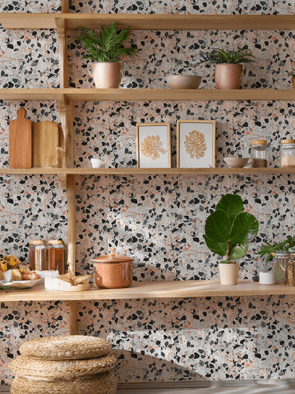 Mojave Terrazzo Wallpaper, mauve and gray - mosswell.us