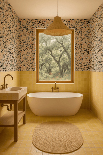 Mojave Terrazzo Wallpaper, peach & yellow - mosswell.us