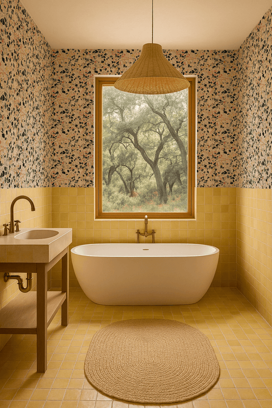 Mojave Terrazzo Wallpaper, peach & yellow - mosswell.us