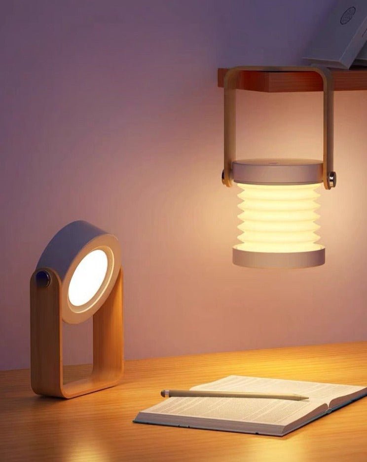 Nordic Foldable Portable Lantern Bedside Table Lamp, Dimmable Nursery - mosswell.us