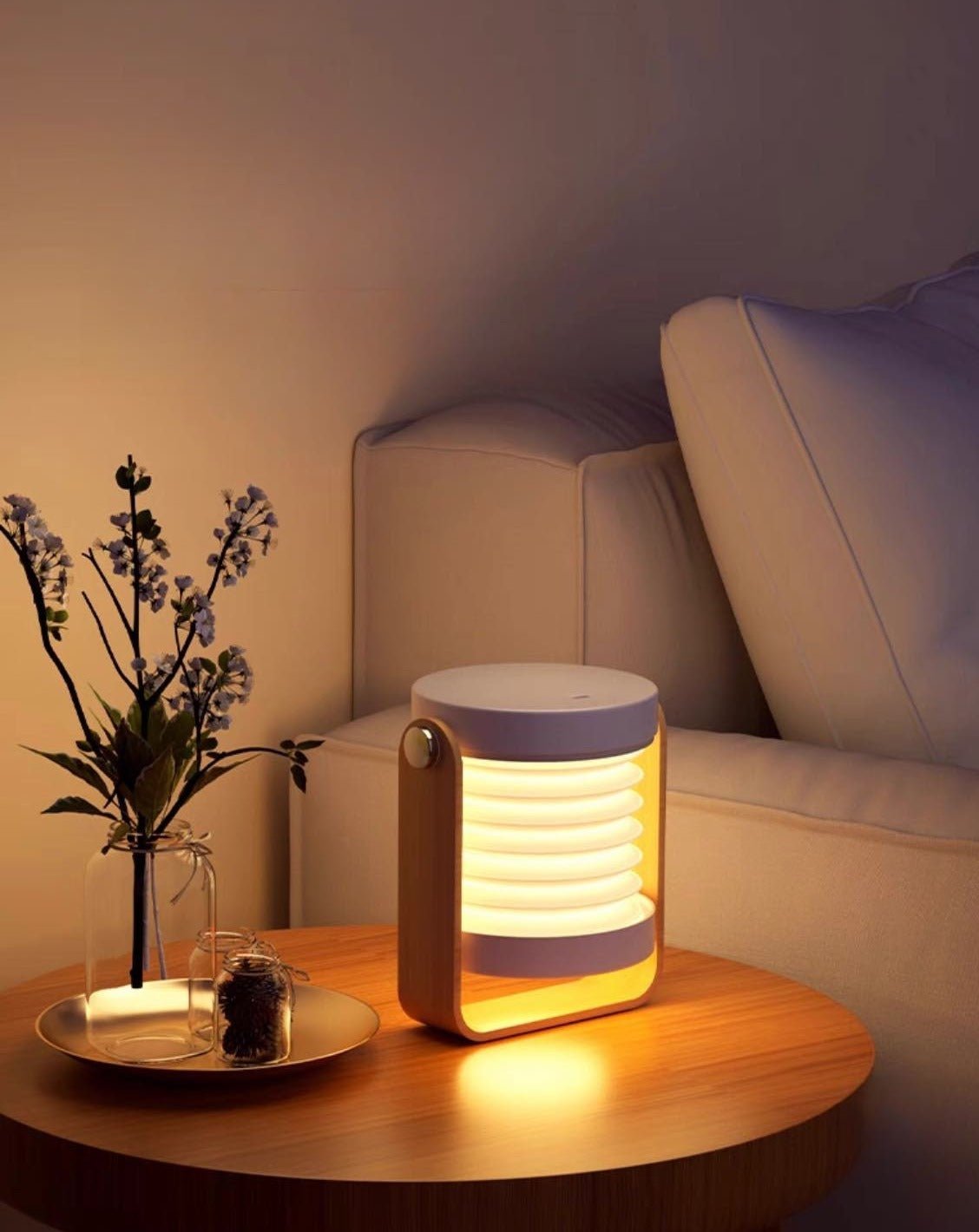 Nordic Foldable Portable Lantern Bedside Table Lamp, Dimmable Nursery - mosswell.us