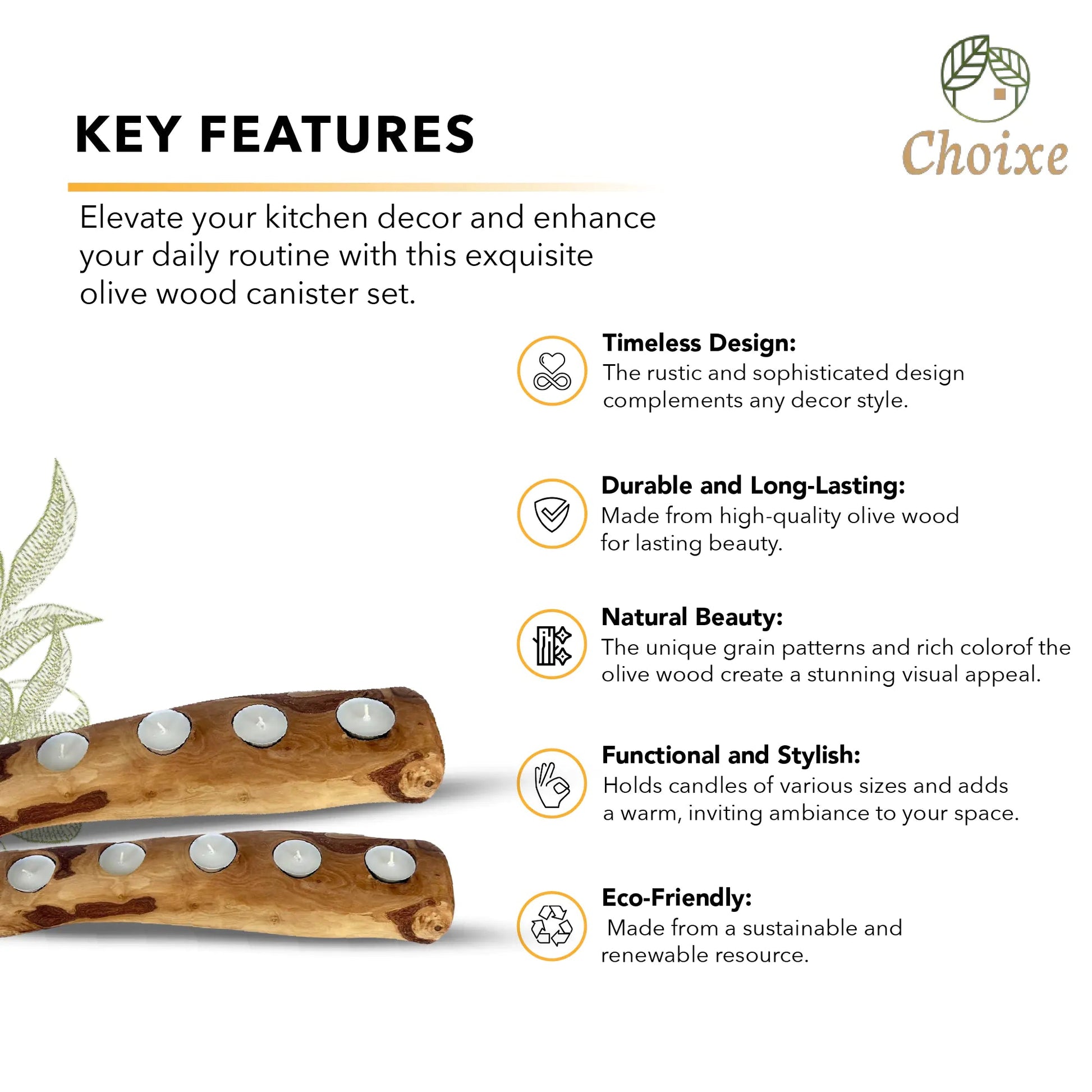 Olive Wood Candle Holder - mosswell.us