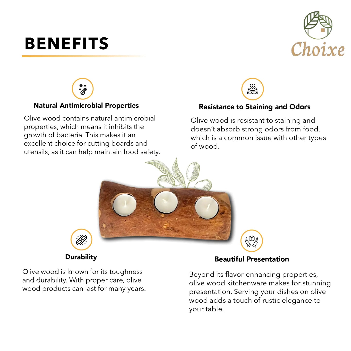 Olive Wood Candle Holder - mosswell.us