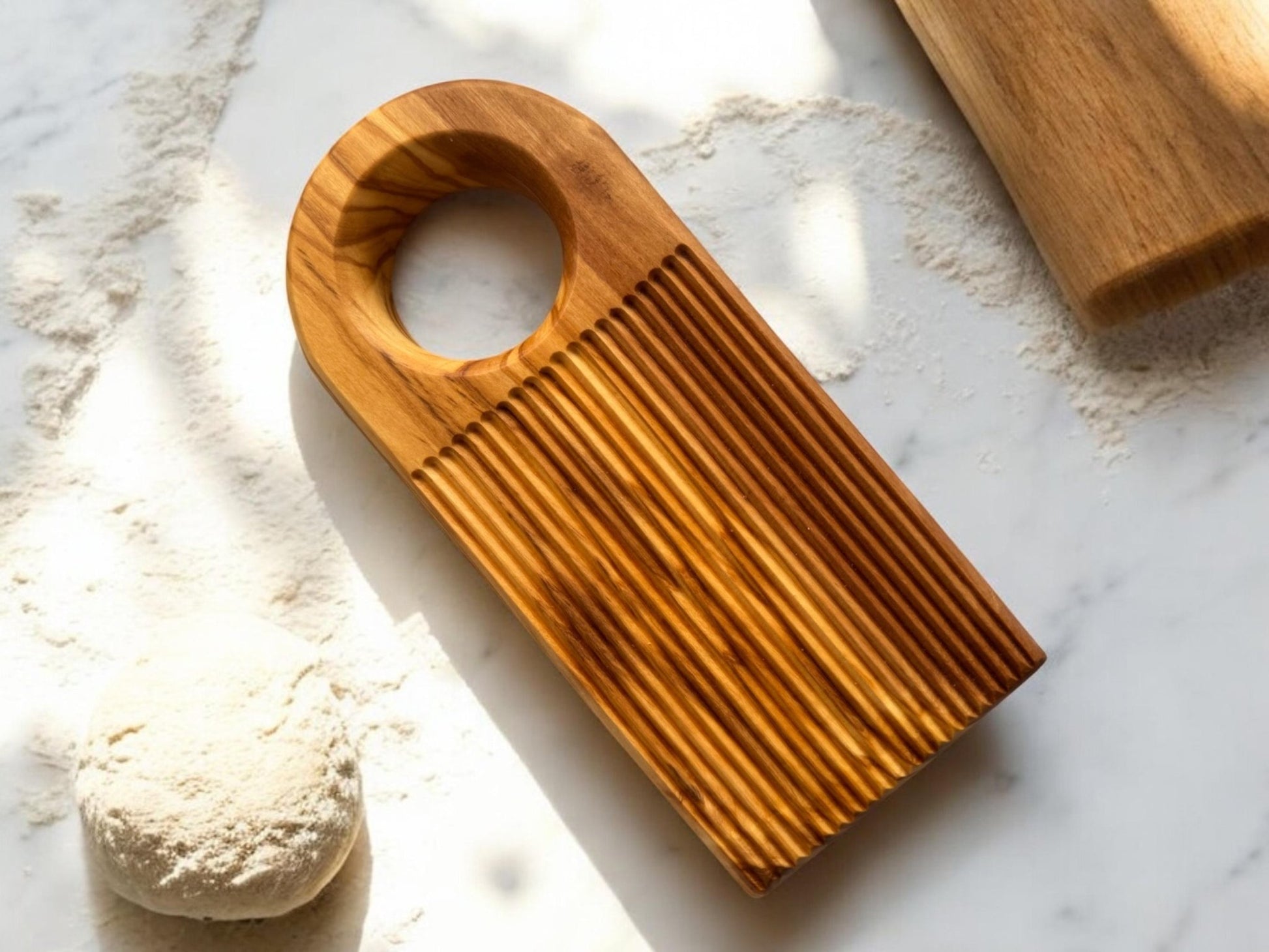 Olive Wood Gnocchi Board – Deep Grooves for Classic Texture - mosswell.us