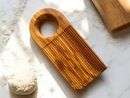 Olive Wood Gnocchi Board – Deep Grooves for Classic Texture - mosswell.us