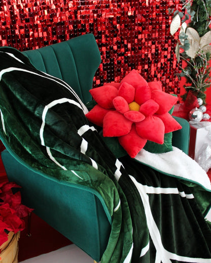 Poinsettia Pillow - Christmas Red - mosswell.us