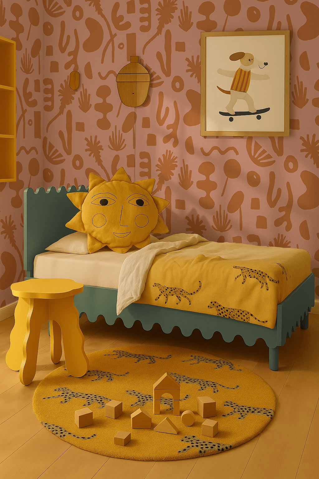 Pool Side Wallpaper, pink & orange - mosswell.us