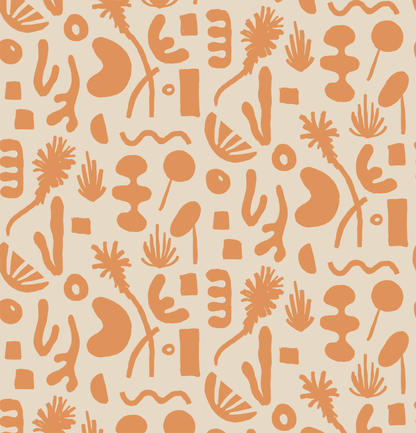 Pool Side Wallpaper, tan and orange - mosswell.us