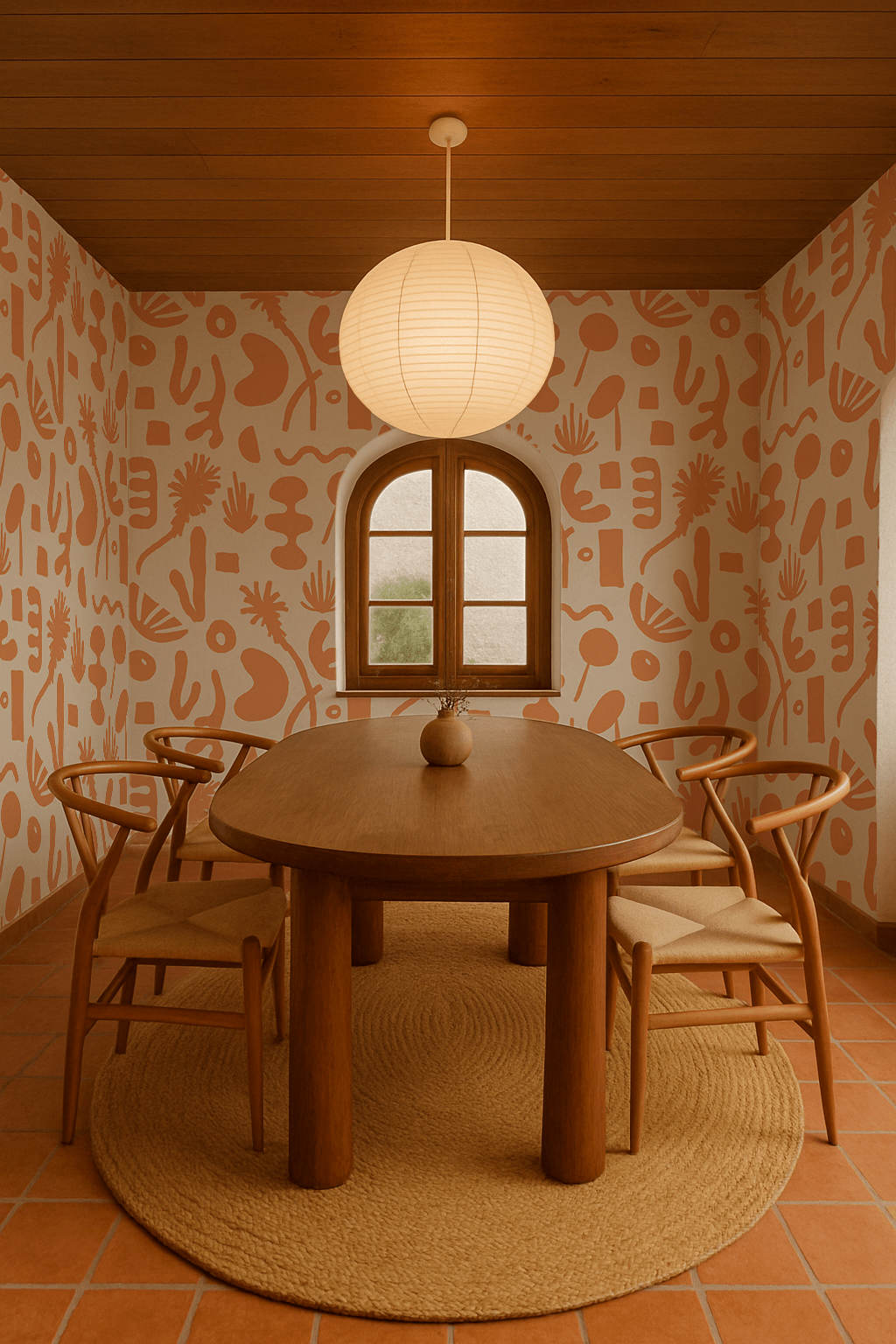 Pool Side Wallpaper, tan and orange - mosswell.us