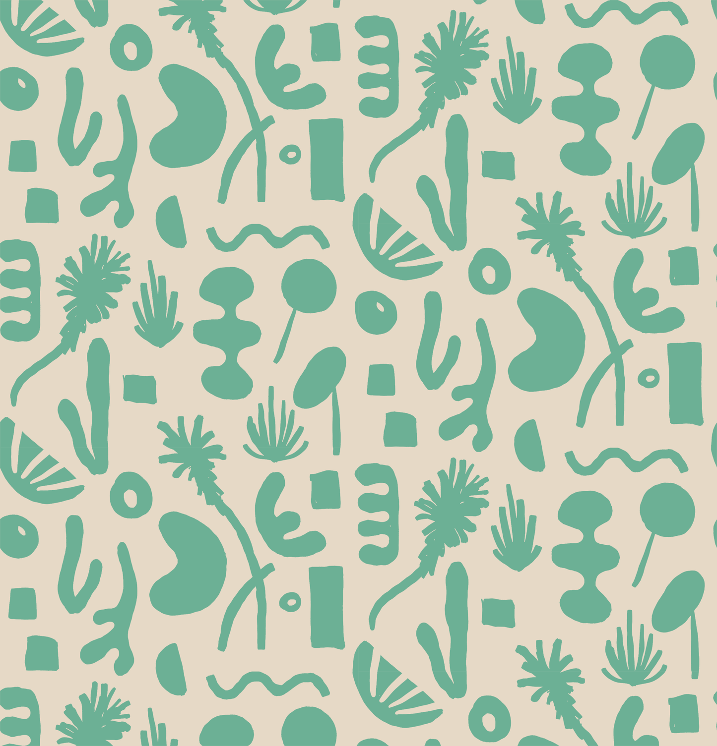 Pool Side Wallpaper, tan and teal - mosswell.us