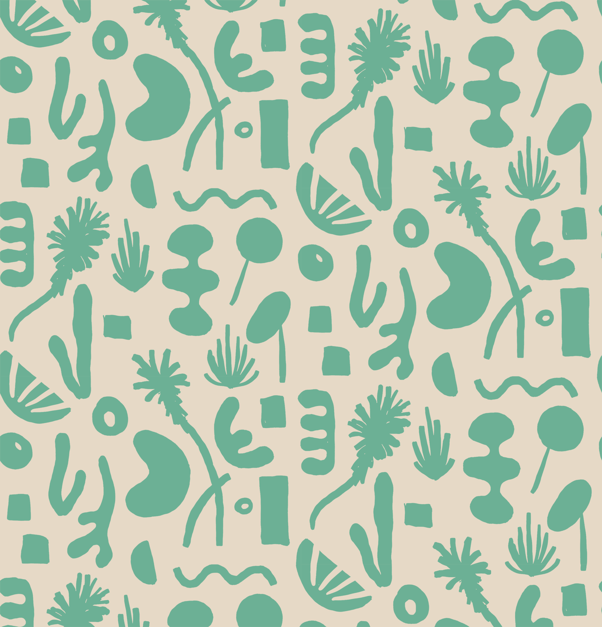 Pool Side Wallpaper, tan and teal - mosswell.us